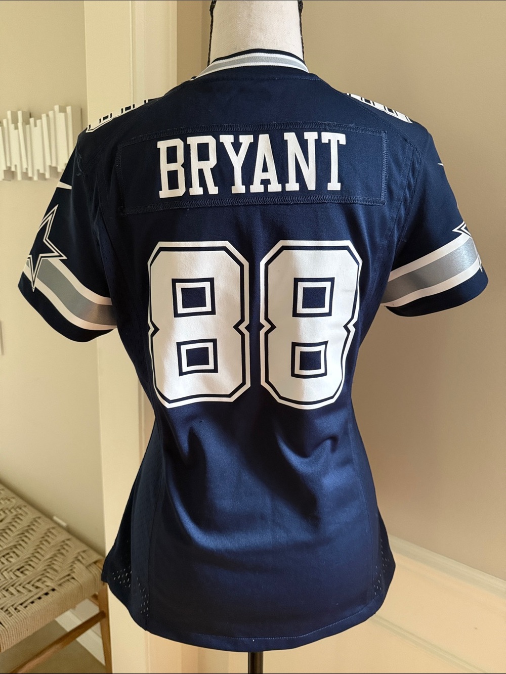 NIKE NFL Women’s Dallas Cowboys #88 BRYANT Navy and White Football Jersey S